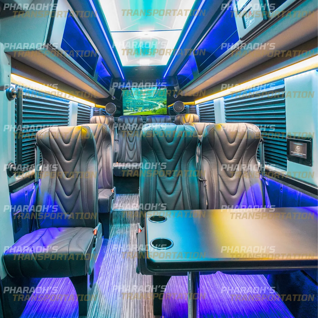 Pharaoh’s Transportation black Executive Sprinter limousine