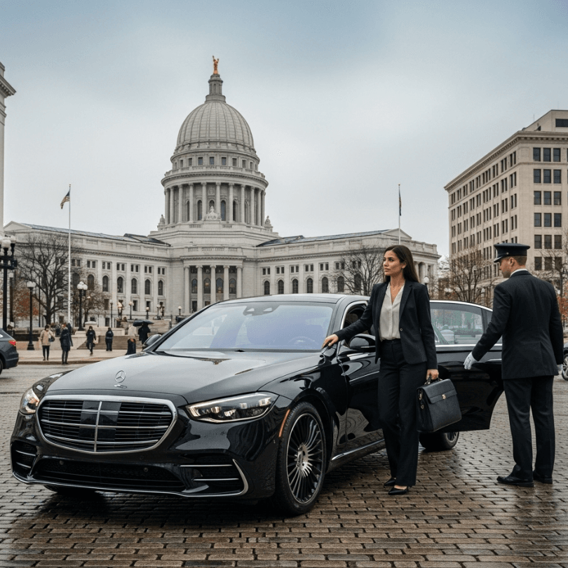 Madison MSN Airport Limo Service for Corporate Travelers going to Capitol Square