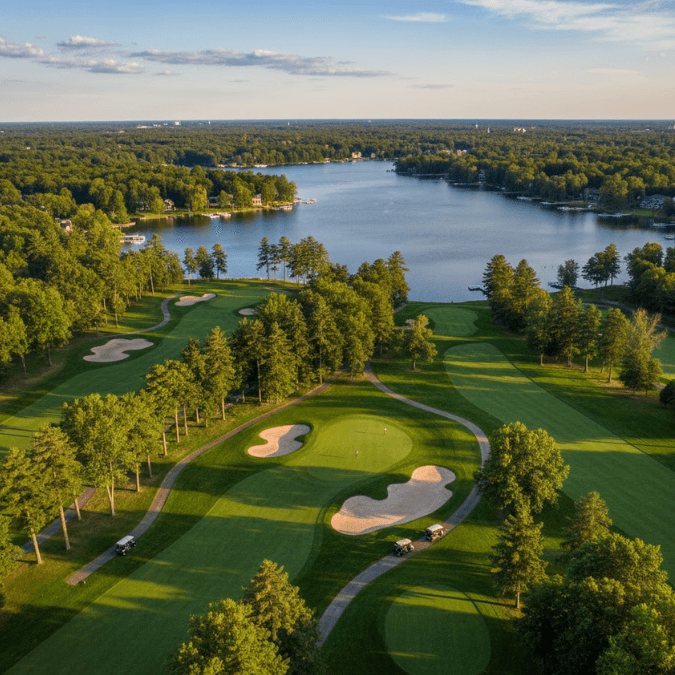 Geneva National golf course, featuring beautiful lake views and tree-lined holes Geneva National golf course, featuring beautiful lake views and tree-lined holes