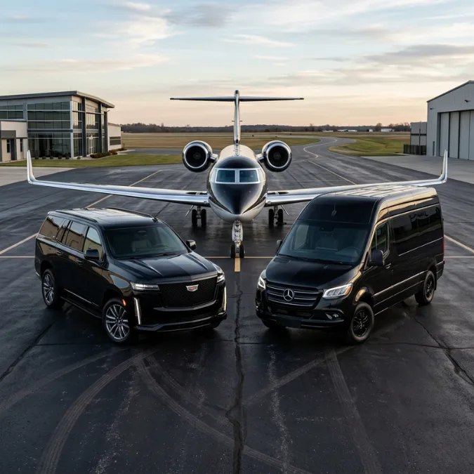 Milwaukee corporate limousine service with executive chauffeurs. Luxury black car service for meetin...