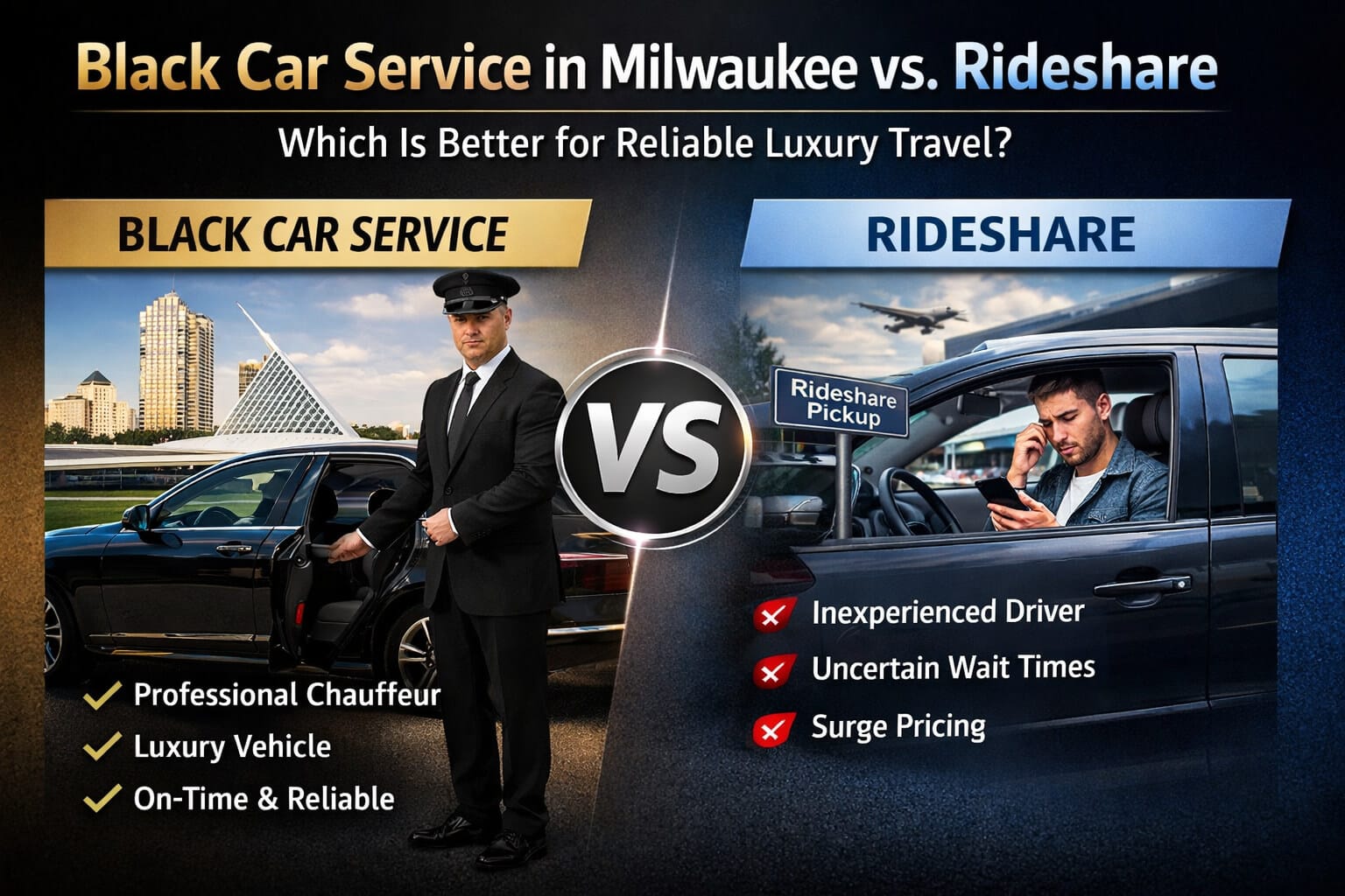 Black Car Service in Milwaukee Vs. Rideshare