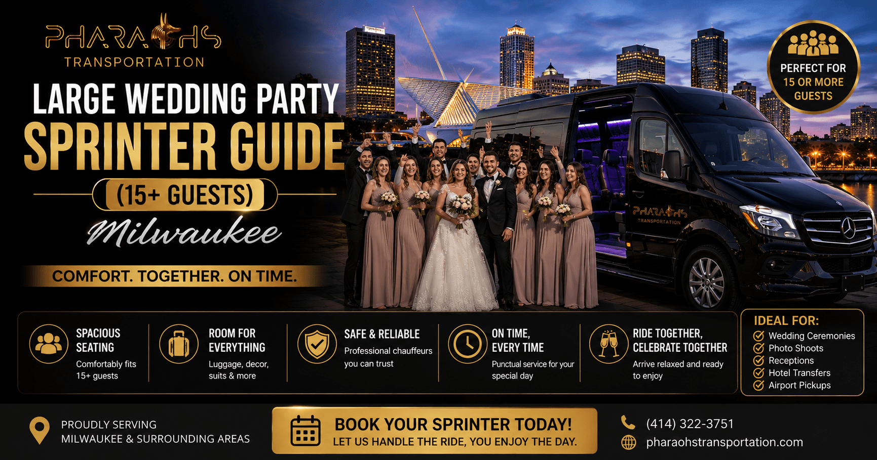 Large Wedding Party Sprinter Milwaukee