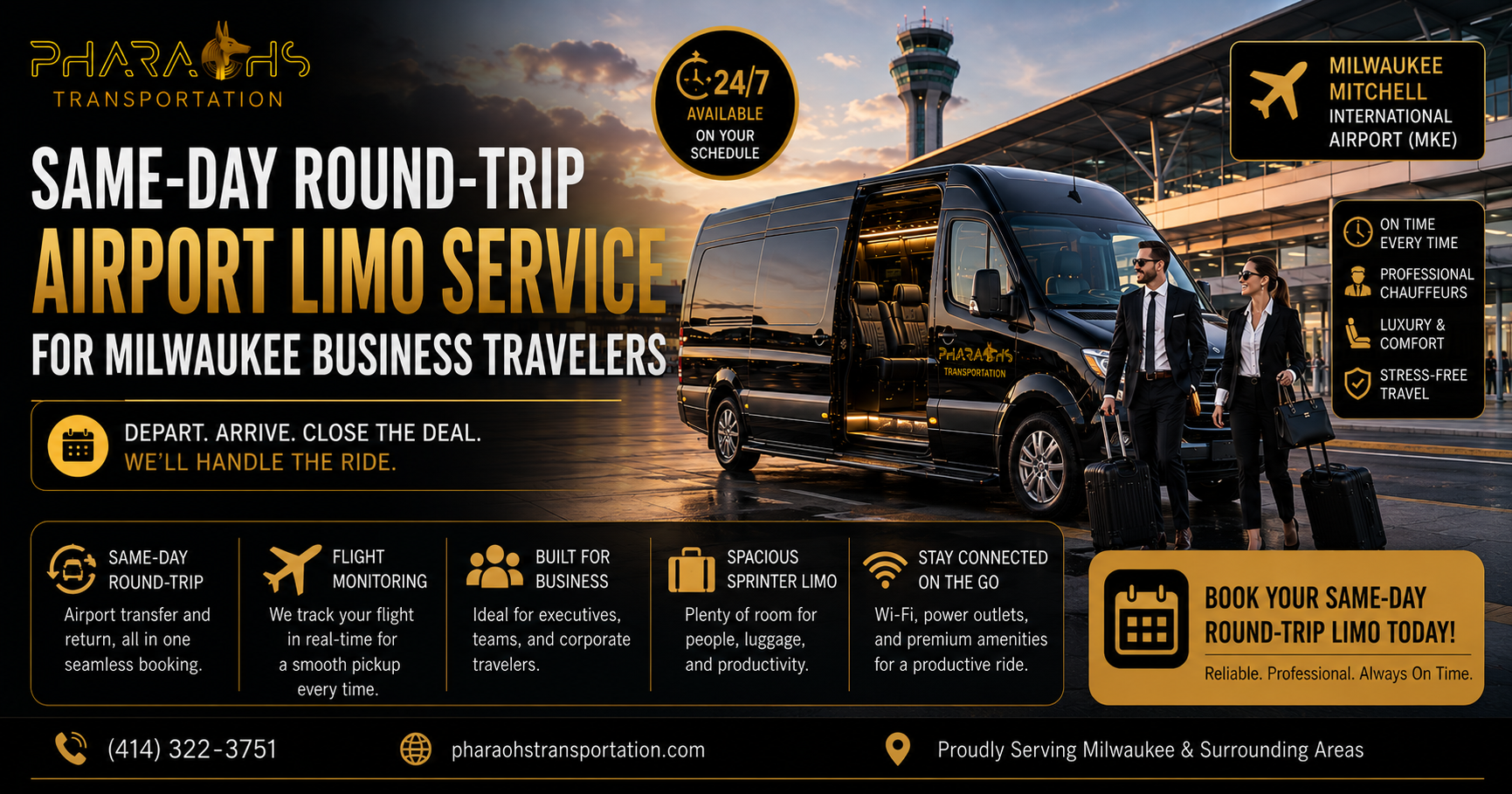Same-Day Round-Trip Airport Limo Milwaukee