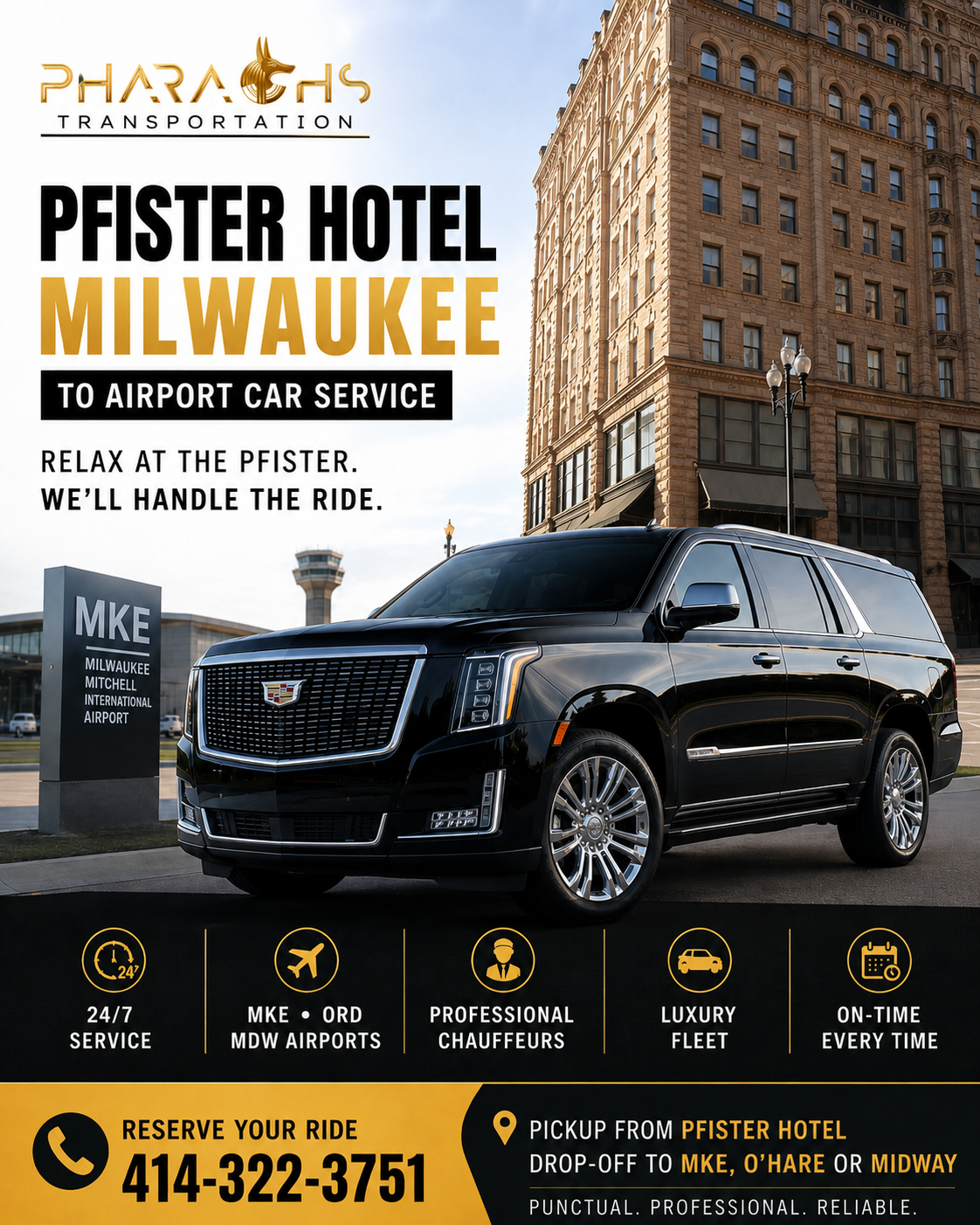 Pfiser Hotel Milwaukee Airport Limo and Car Service