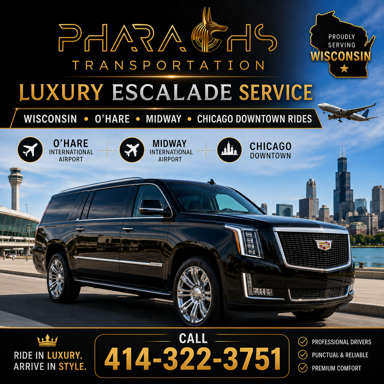 wisconsin suv car service to ohare midway chicago