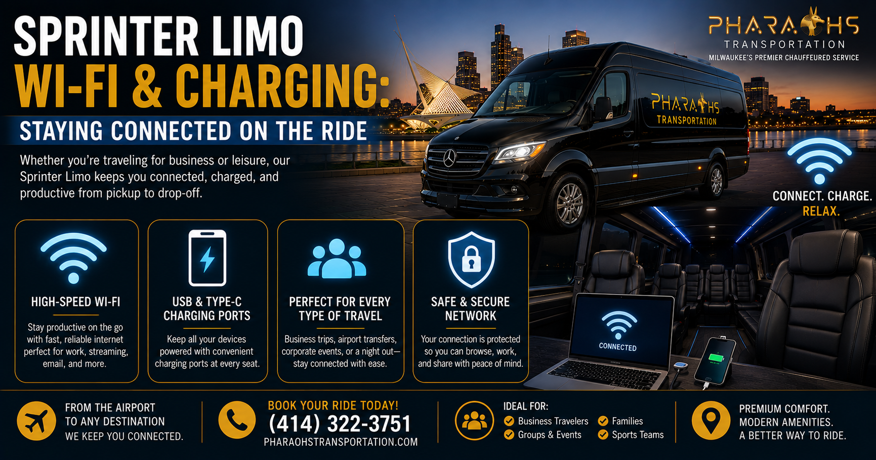 Sprinter Limo WiFi Charging Milwaukee