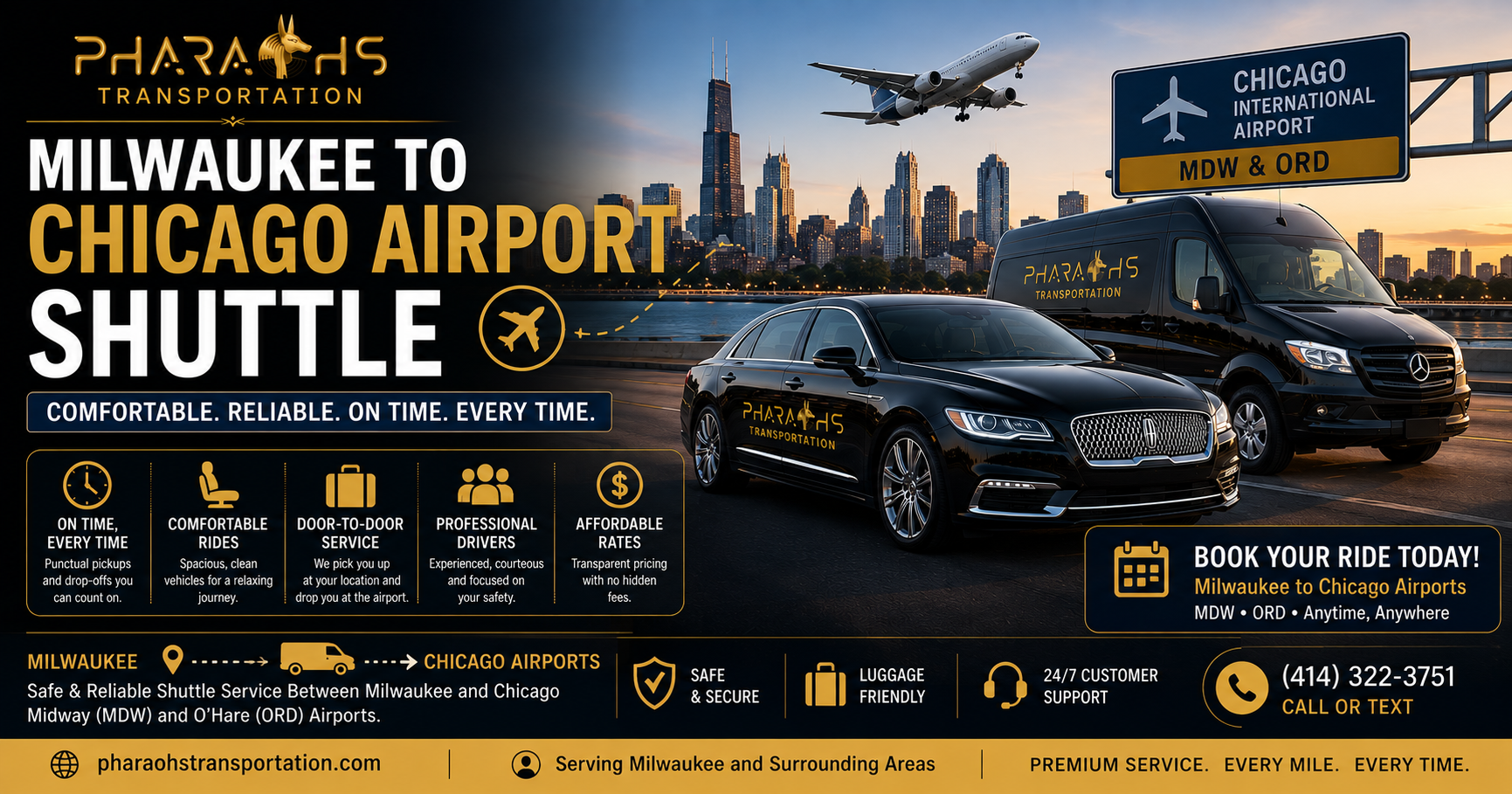 Milwaukee to Midway Airport Shuttle