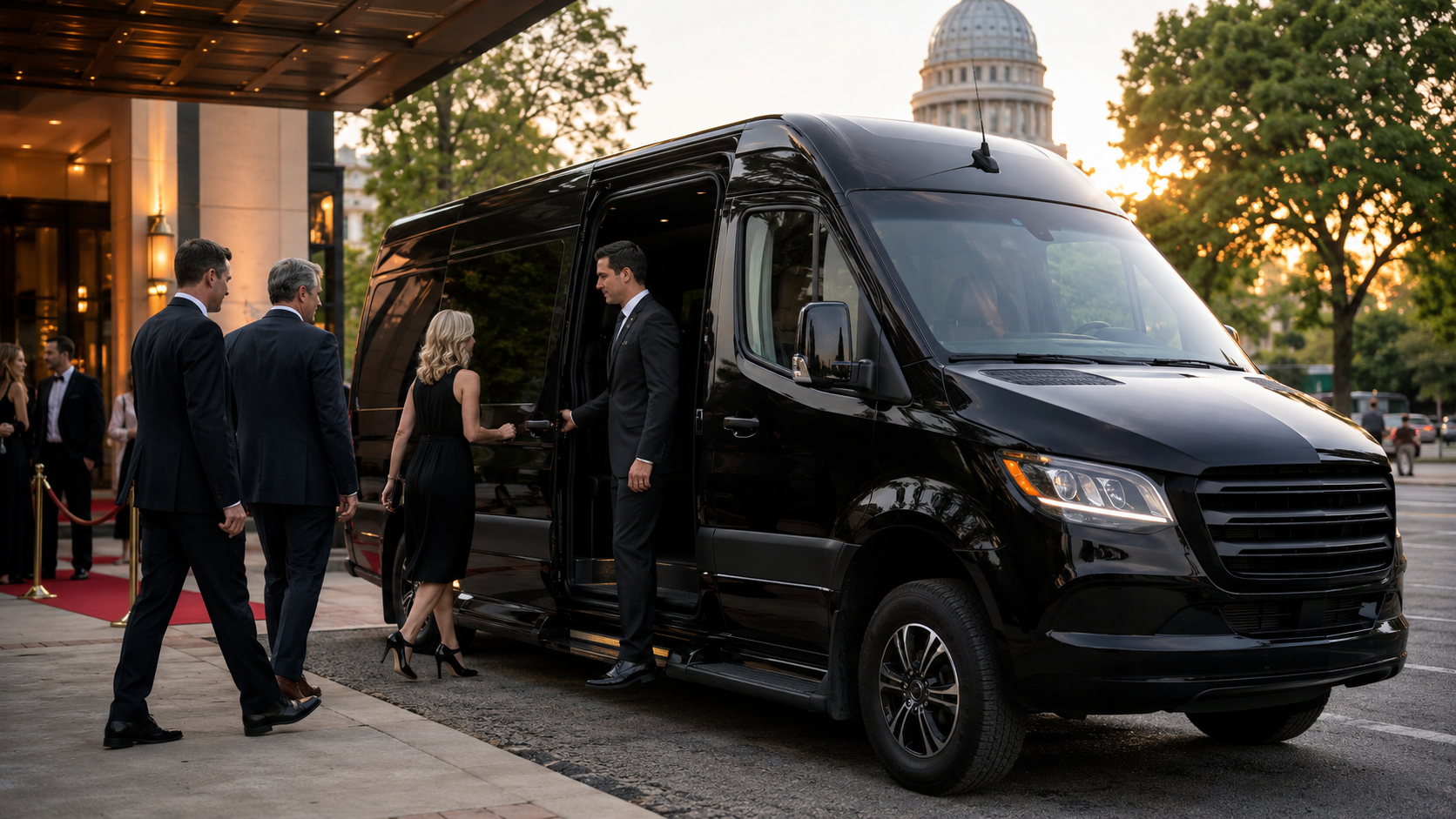 Madison Sprinter limousine service — Pharaoh's Transportation Mercedes-Benz Sprinter for group transportation