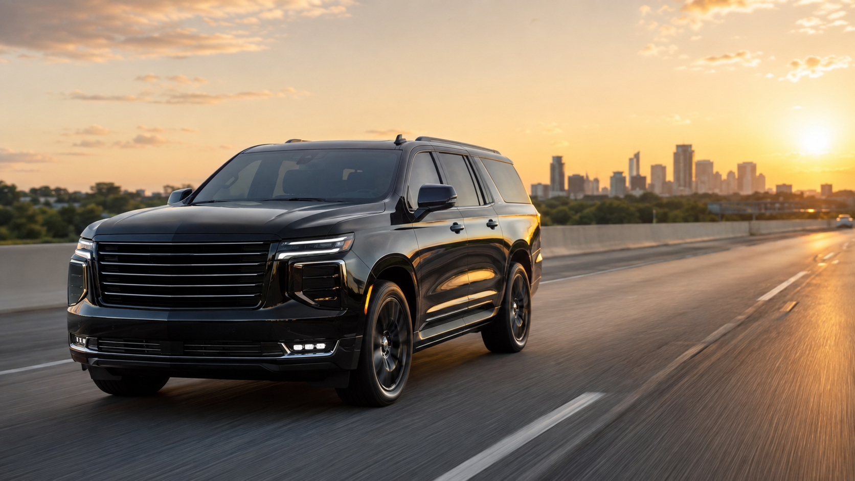 Madison to Milwaukee car service — Pharaoh's Transportation black SUV on I-94 between Madison and Milwaukee Wisconsin