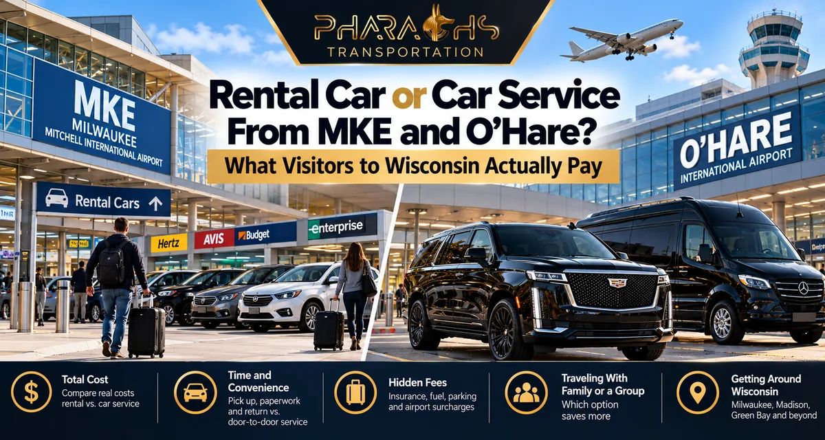Rental Car or Car Service From MKE and O’Hare? What Visitors to Wisconsin Actually Pay